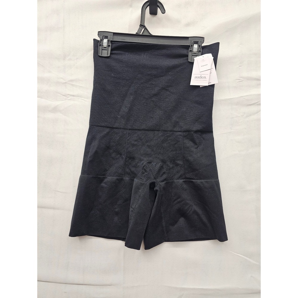 Auden Women Black High-Waisted Medium Support Shapewear Shorts XL 022130053
